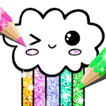 Kawaii Coloring Book Glitter Game